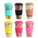 Reusable Coffee Cup Bamboo Fiber Tea Cup Health Drink Water Multi-Function with Lid Non-Slip Silicone Set Grafiti Cup