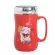 450ml Festive Lucky Cat Mirror Ceramic Mug Creative Leak-Proof Mug Lid With Handle Coffee Mug Cute Cartoon Cat Mug