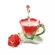 150ml Enamel Rose Coffee Mugs Tea Cups Saucer Spoon Creative Lover Drinkware