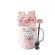 Newyearnew Creative Cute Pig Mug Coffee Milk Pink Girl's Heart Cartoon Ceramic Cup With Lid Spoon S