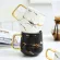 Creative Fresh Nordic Style Marble Matte Gold Ceramic Cup Tea Mug With Wooden Lid Tray