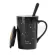 New Bone China Twelve Constellation Ceramic Mug Real Gold Water Cup With Lid Spoon Coffee Cup