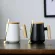 Coffee Mug Office Mug Black And White Retro Creative Cup With Lid Household Coffee Cup Large Capacity Milk Cup