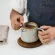 380ml Retro Ceramic Coffee Cup and Saucer Set Creative Coffee Cup After Office Mug Stoneware Coffee Cup with Lid