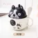 Ceramic Cup With Lid Spoon Cute Large Capacity Coffee Mug Personality Creative Trend Couple Cup Male And Female Cup