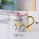 Cartoon Ceramics Cat Mug With Lid And Spoon Coffee Milk Mugs Cute Creative Breakfast Cup Valentine's Wedding Birthday