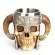 450ml Skull Coffee Mug Horn Skull Resin Beer Mug Stainless Steel Cups And Mugs Halloween S Bar Cup Drinking Tumbler