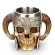 450ml Skull Coffee Mug Horn Skull Resin Beer Mug Stainless Steel Cups And Mugs Halloween S Bar Cup Drinking Tumbler