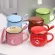 Retro Ceramic Coffee Mug Cups Grocery European Classic Style Cute Breakfast Milk Cups with Lid Fresh Lovely S