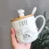 Korean Style Creative Cartoon Mug Cute Personalized Cup with Lid Spoon Home Breakfast Milk COUL CUP TEA GLASS CUP