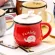 Retro Ceramic Coffee Mug Cups Grocery European Classic Style Cute Breakfast Milk Cups with Lid Fresh Lovely S