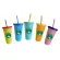 5pcs 710ml 24oz Glitter Flash Shiny Straw Cup Color Changing Plastic Tumbler Coffee Cup Lid High Capacity Straw Cup