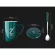 380ml Ceramic Mugs Creative Letter Mugs with Spoon Lid Green Gold Milk Coffee Cup Mark Drinkware Novelty s