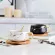 New Creative Marble Texture Ceramic Mug Gold Plate Handle Cup Wood Saucer Lid Cup Breakfast Milk Milk Beer Glass Crafts