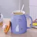 Color With Lid Cup Milk Coffee Ceramic Mug Children Cup Cartoon Ceramic Mug Sesame Cat Heat-Resistant Cup