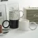 Nordic Mugs with Big Round Handle Ceramic Creative Splash-in Cups Large for Coffee Tea for MOTHER FRIENDS Home Decor