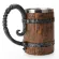 3d Double Stainless Steel Skull Mug Beer Stein Tankard Tea Cup Wood Barrel Mug Knight Helmet Halloween Bar Cool Drinkware