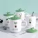 Coffee With Lid 420ml Ceramic Mugs Cartoon Cactus Shark Cat Dog Fruits Mugs With Spoon Milk Coffee Cup Novelty S