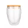 250ml/350ml/450ml Double Wall Clear Glass Tea Cups Bamboo Lid Set Anti-Scalding Glass Coffee Tea Milk Insulation Mugs