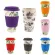 Dropshipping 400ml Reusable Bone China Ceramic Travel Mugs Tea Coffee Travel Coffee Cup Home Office Silicone Lid