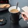 12 Constellations Creative Ce rate Mugs Spoon Lid Black and Gold Porcelain Zodiac Milk Coffee Cup 420ml Water Drinkware