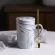 EWAYS Marble 12 Constellation Ceramic Pink Zodiac Mug with Lid Coffee Mugs Creative Personality Cup 400ml Lead-Free