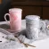 Eways Natural Marble 12 Constellation Ceramic Pink Zodiac Mug Lid Coffee Mugs Creative Personality Cup 400ml Lead-Free