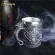 Retro Dragon Resin Stainless Beer Mug Skull Knight Tankard Halloween Coffee Cup Creative Viking Tea Mug Pub Bar Decoration