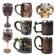 Hot Retro Horn Skull Resin Beer Mug Steel Skull Knight Halloween Coffee Cup Viking Tea Mug Pub Bar Decoration