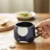 MDZFETHOME 370ml Nordic Creative Ce rate Coffee Cup Home Water Milk Milk Mug Gold Inlaid Couple Holiday Birthday