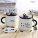 Panda Mug Coffee Breakfast Cup Large Capacity Water Glass Milk Cup Creative Cartoon Ceramic Cup with Lid Spoon Coffee Cup
