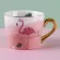 Marble Coffee Mug New Nordic Style Ins Cute Milk Tea Cup Ceramic Floral Leaf Travel Mug 350ml