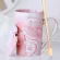 Natural Marble 12 Constellation Ceramic Pink Zodiac Mug With Lid Coffee Mugs Creative Personality Cup 380ml Cups And Mugs