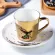 Specular Reflection Coffee Cup Ceramic And Saucers Scoop Gold Mug