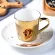 SPECULAR Reflection Coffee Cup Ceramic and Saucers Scoop Gold Mug