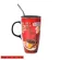 Fall Creative Cute Cartoon Ceramic Coffee Milk Mug Breakfast Cereal Juice Red Tea Cup Student Friend Office Straw Cups