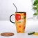 Fall Creative Cute Cartoon Ceramic Coffee Mug Mugs Breakfast Cereal Juice Red Tea Cup Student Friend Office Straw Cups
