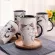 CUT CAT CAT CARAMICS COFFEE MUG WITH LID LARGE CAPICITY 600ML Animal Mugs Drinkware Coffee Milk Cups Novelty S