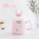 Kawaii 3D Cartoon Rabbit Ceramic Mug with Lid and Bow Spoon Porcelain Drinking Cup Cup Cup Cup Cup Cup Cup