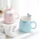 Kawaii 3D Cartoon Rabbit Ceramic Mug with Lid and Bow Spoon Porcelain Drinking Cup Cup Cup Cup Cup Cup Cup
