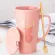 Oussirro 500ml Couple Cup Ceramic Coffee Mug With Spoon An Cover Creative Valentine's Day Wedding Birthday Coffee Cups