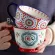 Household Creative Ceramic Cup Coffee Cup Milk Mug With Handle Breakfast Cereal Cup Tea Cup Water Cup Tripe Mug
