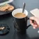 Oussirro 420ml Ceramic Coffee Mugs Constellation Theme Lucky Mug with LID and SPOON for Friends