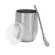 377ml Double Wall Anti Scalding Lid Mug Straw Set Portable Heat Resistant Wire Drawing Polish Coffee Cup Tea Juice Tumbler