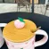 Cute Peach Water Cup Mug with Spoon Ceramic Cup with Lid Coffee Juice Milk Office Tea Cup