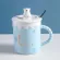 CUTE POLAR CERAMIC MUG WITH LID SPOON COFFEE CRELLE DRINKWARE COFFEE TEA CUPS STUDENT S MILK CUP