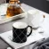 Nordic Golden Black And White Grid Geometry Ceramic Coffee Mug Porcelain Juice Drinking Cup Coffee Milk Tea Cup Mj731