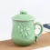 Chinese Longquan Teacup Teaset Ceramic Elegant Glaze Tea Mug With Lid Kung Fu With Fish Pattern Celadon Office Tea Cup
