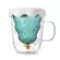 Cute Double Glass Cup Merry Coffee Mug Creative Happy New Star Wishing Cup Decoration