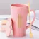 Ceramic Coffee Mug with Lid and Spoon Creative Large Capacity Tea Cup Breakfast Milk Home Drinkware Lovers Wedding